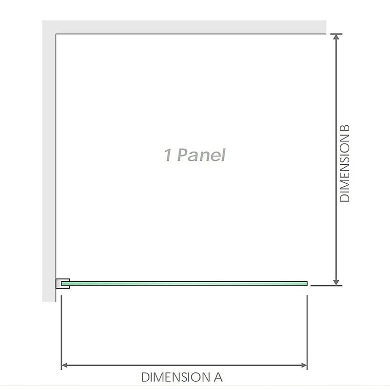 100x80cm Corner Frameless Shower Screen with Chrome Channel and Brass Hinges, Round Handle