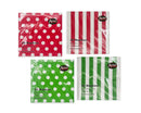 bulk 960 Red & Green Dots Stripes 2ply Napkin 33cm