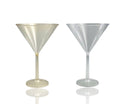 bulk 24 Glitter Plastic Jumbo Martini Glass 739ml 18x25cm