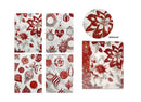 bulk 384 Red Glitter Bauble Xmas Christmas Cards 4 Assort