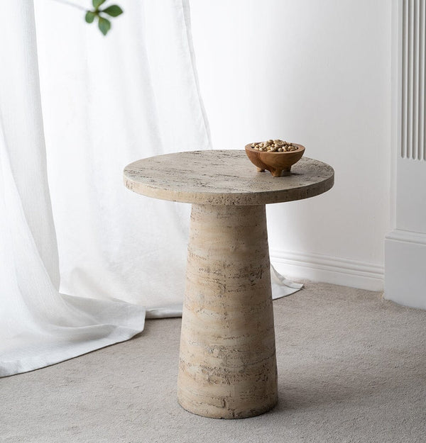 LOGAN CEMENT ROUND SIDE TABLE (selected states delivery only - check description)