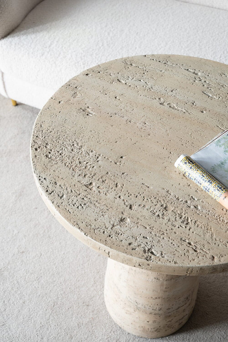 LOGAN CEMENT ROUND SIDE TABLE (selected states delivery only - check description)