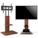 32"-65" Tv Floor Stand Adjustable Corner Tv Mount Bracket With Sturdy Wood Base
