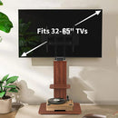 32"-65" Tv Floor Stand Adjustable Corner Tv Mount Bracket With Sturdy Wood Base