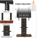 32"-65" Tv Floor Stand Adjustable Corner Tv Mount Bracket With Sturdy Wood Base