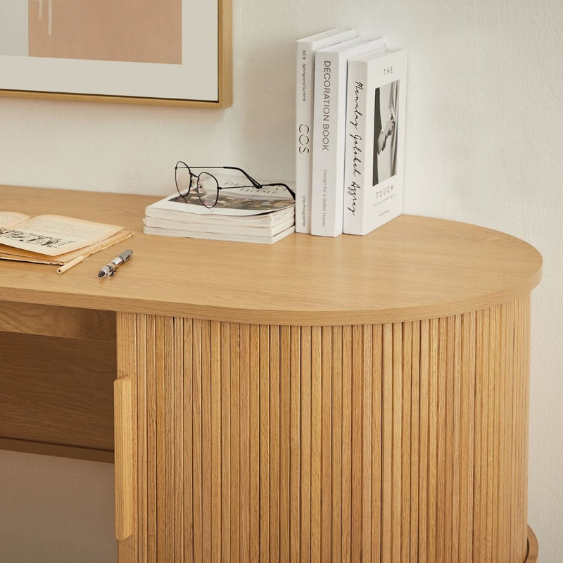 Tate Wooden Curved Desk