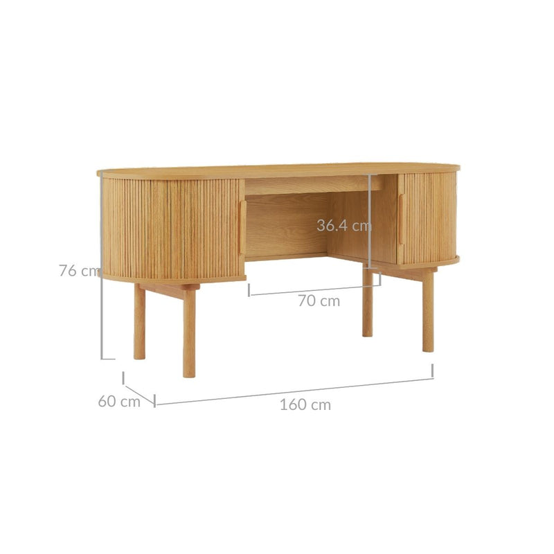 Tate Wooden Curved Desk