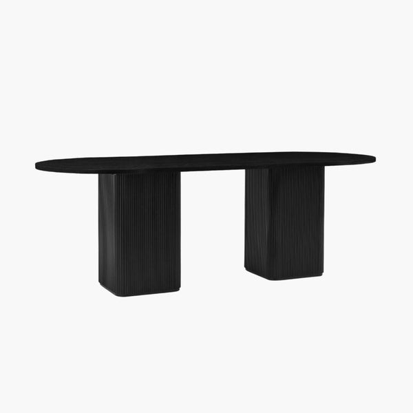 Fluted 8 Seater Dining Table in Black