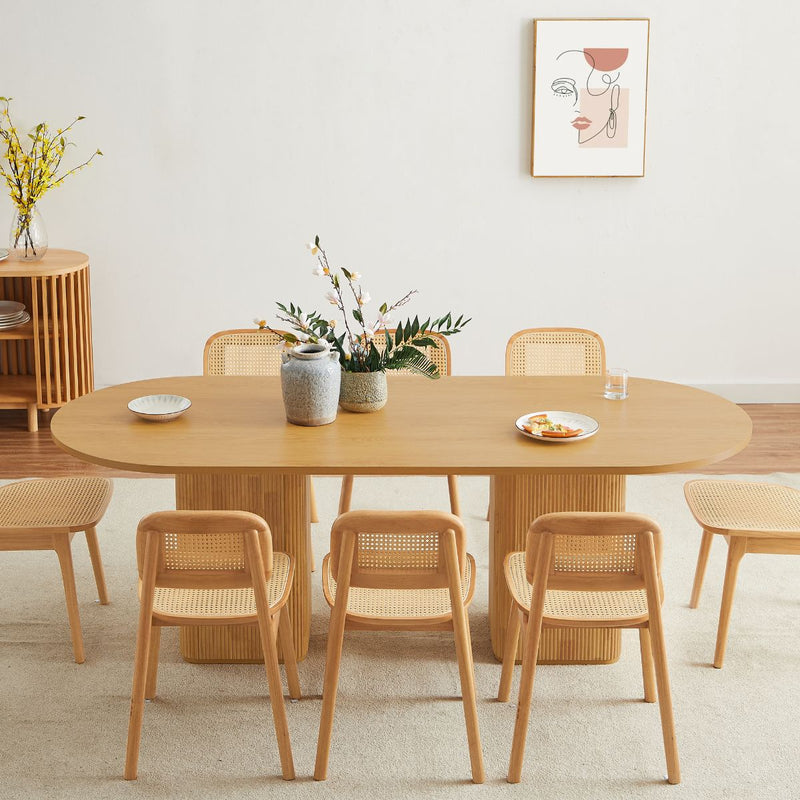 Fluted 8 Seater Dining Table in Natural