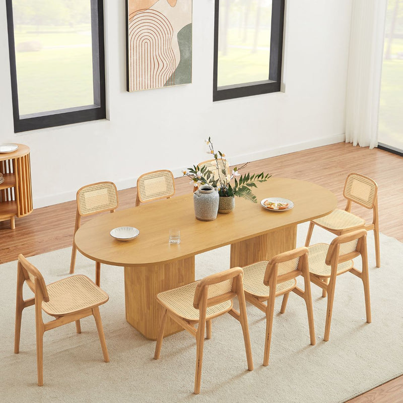 Fluted 8 Seater Dining Table in Natural