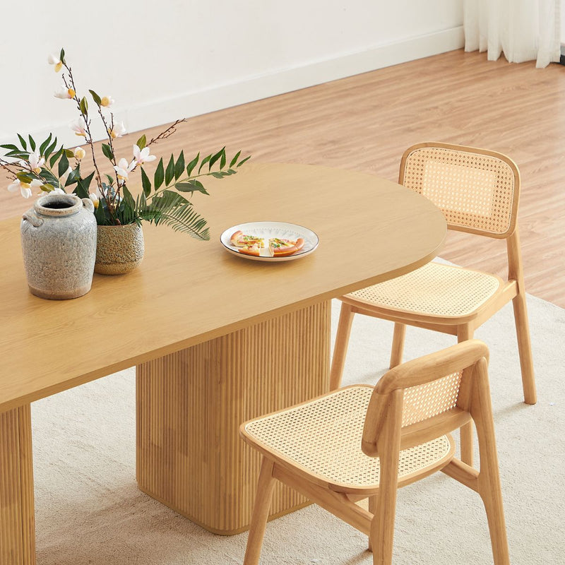 Fluted 8 Seater Dining Table in Natural