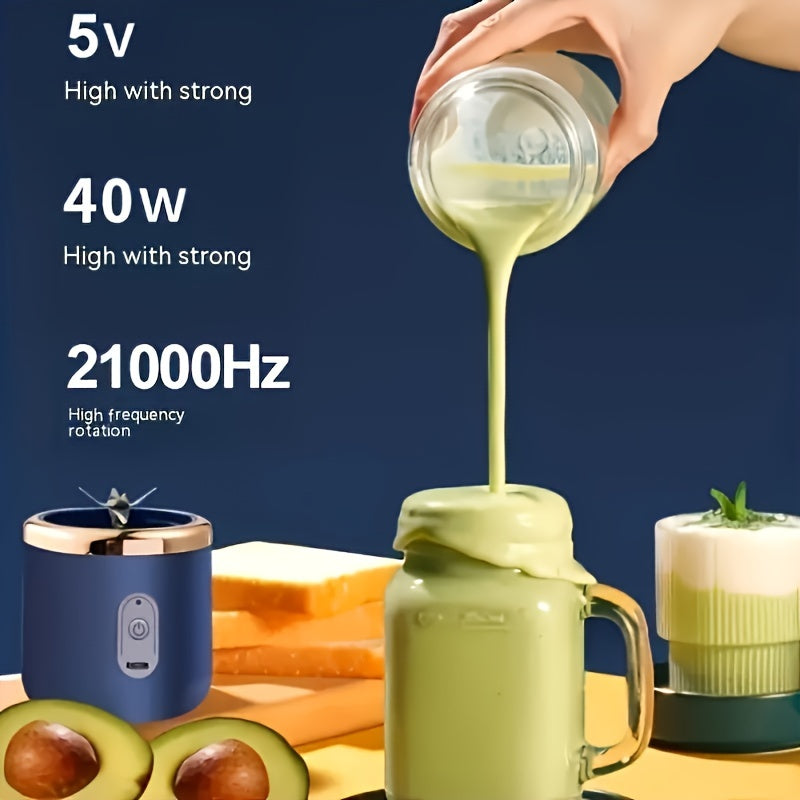 1 x Portable USB Blue Rechargeable Juicer Cup,Portable Blender for Smoothies and Juices - USB Rechargeable, Powerful & Compact