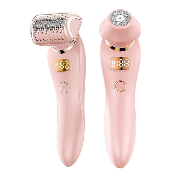 U34 Pink 2-in-1 Electric Razor for Women - Multifunctional Rechargeable Hair Removal Shaver