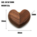 Black Walnut Wood Heart-Shaped Ring Box - Elegant Engagement & Wedding Ring Holder, Jewelry Collector's Box