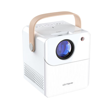 Portable LED Projector - Compact Design with Carry Handle