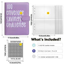 White 100-Day Savings Challenge Cash Binder with Tracker and Refillable Notebook