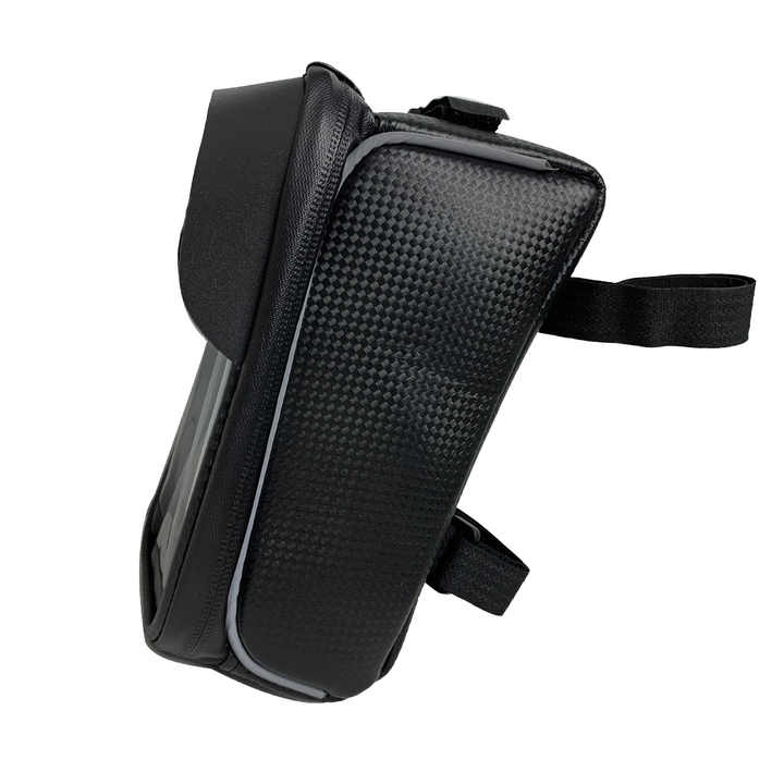 Waterproof Bicycle Phone Frame Bag with Sun Visor, TPU Touchscreen, and Storage Pockets for Road and Mountain Bikes