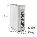 Rolling Laundry Basket with Wheels - 42L Capacity, Light Gray, 39*18.5*58CM