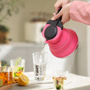 Green 304 Stainless Steel Collapsible Silicone Tea Kettle - Portable and Heat-Resistant Design