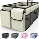 Off White Large-Capacity Foldable Car Trunk Storage Organizer - Collapsible Backseat Storage Box