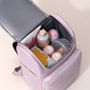 Grey Stylish Quilted Diaper Bag Backpack - Large 17L Capacity Lightweight Nappy Bag for Mum