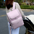 Green Stylish Quilted Diaper Bag Backpack - Large 17L Capacity Lightweight Nappy Bag for Mum