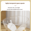 Luxury Transparent Cat Bed with Wooden Legs - Stylish Pet Nest