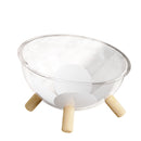 Luxury Transparent Cat Bed with Wooden Legs - Stylish Pet Nest