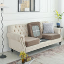 2 Pcs Brown Elegant Polyester Sofa Cover - Full Protection Against Cat Scratches & Wear