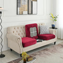 2 Pcs Claret Elegant Polyester Sofa Cover - Full Protection Against Cat Scratches & Wear