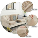 2 Pcs White Elegant Polyester Sofa Cover - Full Protection Against Cat Scratches & Wear