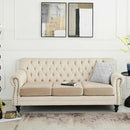 2 Pcs Coffee Elegant Polyester Sofa Cover - Full Protection Against Cat Scratches & Wear