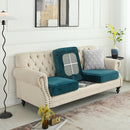 2 Pcs Green Elegant Polyester Sofa Cover - Full Protection Against Cat Scratches & Wear