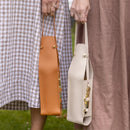 Brown Leather-Look Single Wine Bottle Carrier Bag with Handle and Side Pocket for Opener(Red wine and bottle opener are props for shooting and are not included)