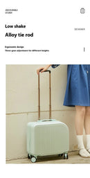 Light Blue Compact 18-Inch Carry-On Suitcase | Lightweight ABS Hardside Spinner Luggage