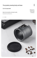 Silver Round Professional Aluminum Espresso Tamping Station - Adjustable Portafilter Holder Stand