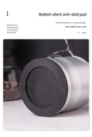 Dark Grey Round Professional Aluminum Espresso Tamping Station - Adjustable Portafilter Holder Stand