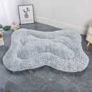 L Blue-grey Rose Velvet Fish Scale Pet Bed - Creative Bone-Shaped Soft and Cozy Dog & Cat Nest