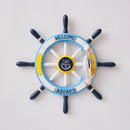 Nautical Wooden Rudder Wall Decor - 34cm Coastal Home Decor Accent (Yellow Rudder)