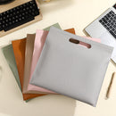 Light Pink Professional A4 PU Leather Document Bag - Waterproof Handheld File Folder Portfolio for Business & Conference