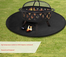 30-Inch Black Fireproof Mat for Fire Pit and BBQ - Silicone Coated