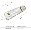 Silver 2-Piece Rolling Stainless Steel BBQ Grill Basket Set (Small & Large) - 304 Food-Grade Grilling Cages with Hooks