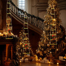 Festive Climbing Santa LED Ladder Light - USB Powered Outdoor Christmas Hanging Decoration with Remote(3m)