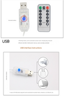 Festive Climbing Santa LED Ladder Light - USB Powered Outdoor Christmas Hanging Decoration with Remote(3m)