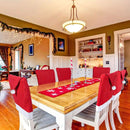 Red Festive Santa Hat Dining Chair Covers - Set of 8 for Holiday Party Decoration