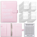 Pink 100 Envelope Savings Challenge Binder - A5 Budget Planner & Money Organizer with Zipper Pockets - Perfect for Couples & Families