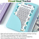 Two-Player 100 Days Envelope Savings Challenge with 50 Clear Double-Sided Pages - Portable A6 Size for Budgeting & Financial Goals (Purple + Black)