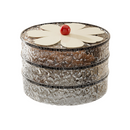 Flower shaped grid with lid dried fruit box, three-layer transparent gray