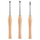 VEVOR Wood Lathe Chisel Set, 3 PCS Woodworking Turning Tools, Includes Square, Round, Diamond Carbide Blades, 20 cm Comfortable Grip Handles, Wood Chisel Set with Wooden Box For Turning Pens or Small