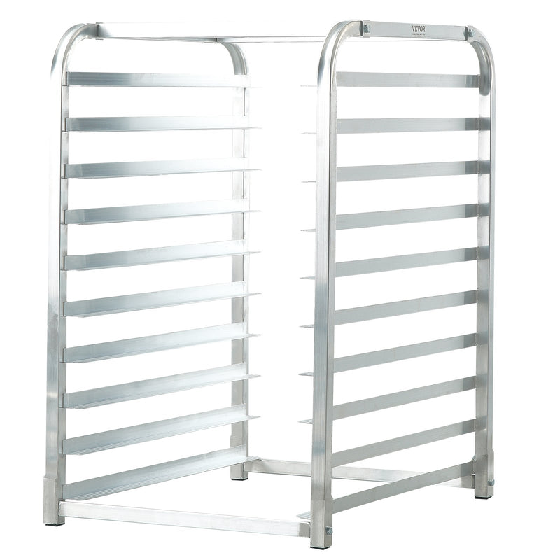 VEVOR Bun Pan Rack, 10-Tier Commercial Bakery Racks with Brake Wheels, Aluminum Racking Trolley Storage for Half & Full Sheet, Speed Rack For Kitchen Home, Bread Baking Equipment, 660x515x985 mm